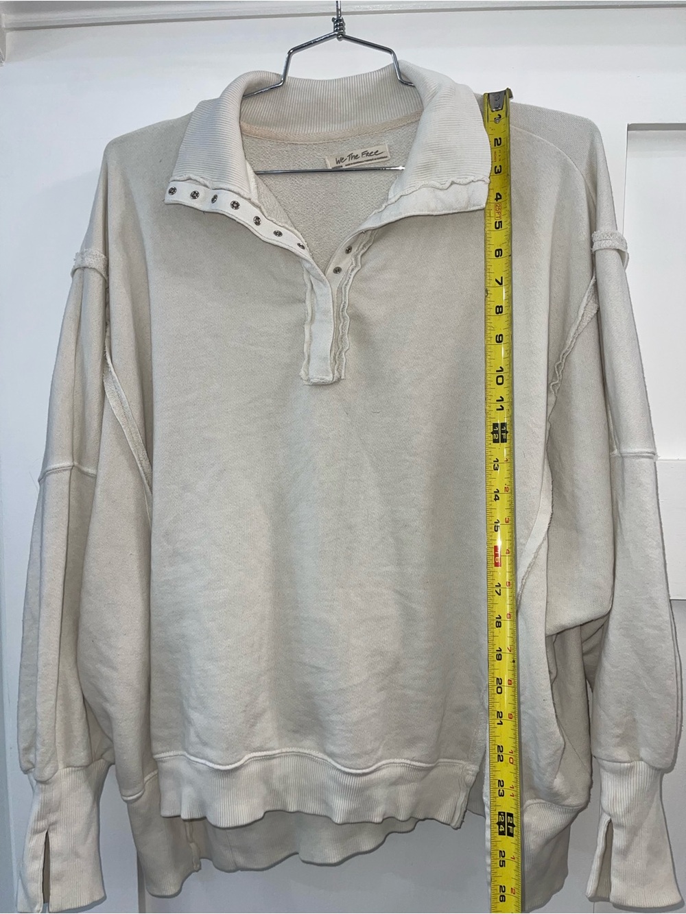 FREE PEOPLE We The Free Camden Henley Sweatshirt Medium OVERSIZED Fit - Picture 3 of 7